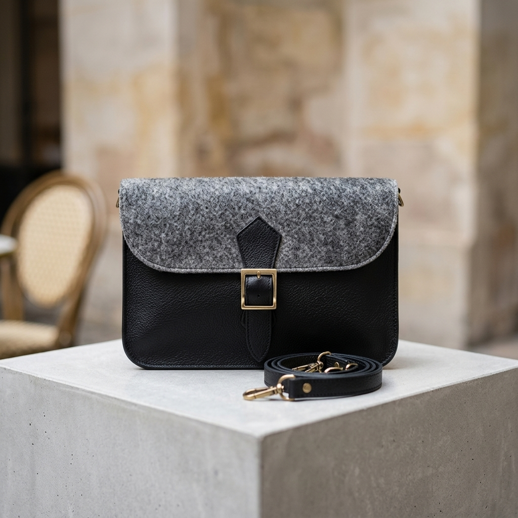 Cowhide Flip Crossbody Purse