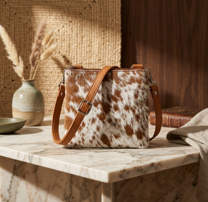 Cowhide Mobile Pouch Square