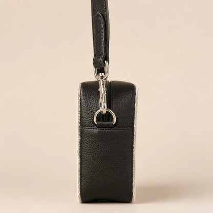 Cowhide Box-Style Crossbody Purse